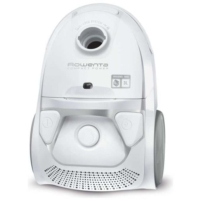 Rowenta RO3927EA Compact Power PARQUET Aspirapolvere a Traino con Sacco Pulizia a Secco Capacita' 3 Litri 750 W Bianco