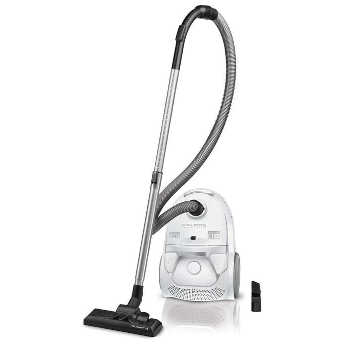 Rowenta RO3927EA Compact Power PARQUET Aspirapolvere a Traino con Sacco Pulizia a Secco Capacita' 3 Litri 750 W Bianco