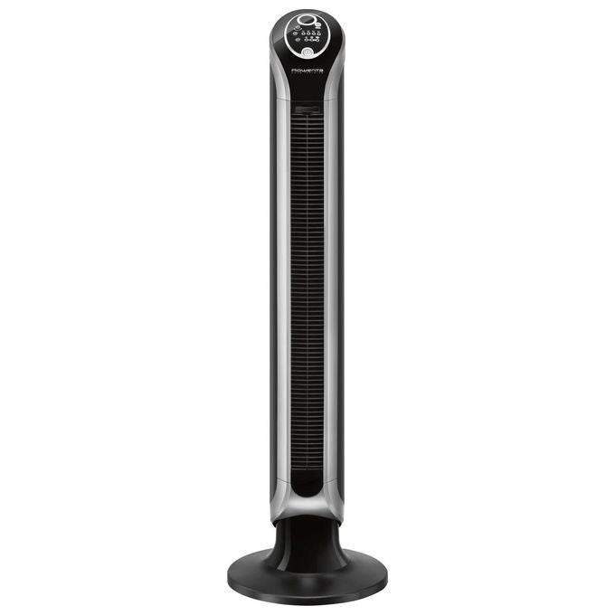 Rowenta VU6670 Eole Infinite Ventilatore a Torre con Oscillazione a 180 Gradi 3 Velocita' Timer 8h e Spegnimento Automatico in Nero