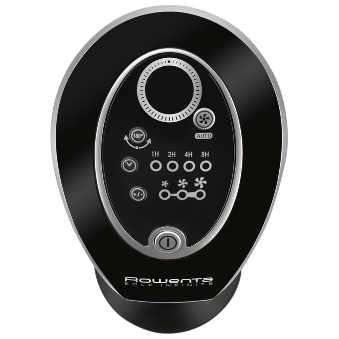 Rowenta VU6670 Eole Infinite Ventilatore a Torre con Oscillazione a 180 Gradi 3 Velocita' Timer 8h e Spegnimento Automatico in Nero