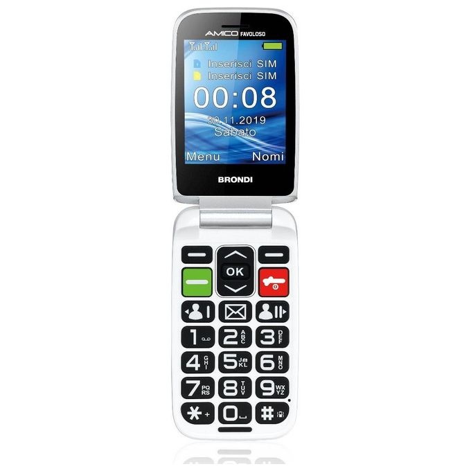 Brondi Amico Favoloso Cellulare Numeri Grandi Bianco