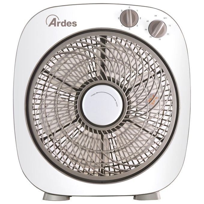 Ardes Floor 26 Ventilatore con 3 Velocita' di Rotazione e Timer Design Rotante in Bianco e Grigio per Comfort Ottimale