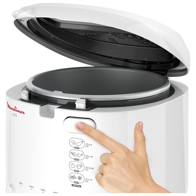 Moulinex AF203110 FryUno Friggitrice ad olio 1 Kg 1,8 L 1600 W termostato regolabile 150-190°C 4 persone colore Bianco