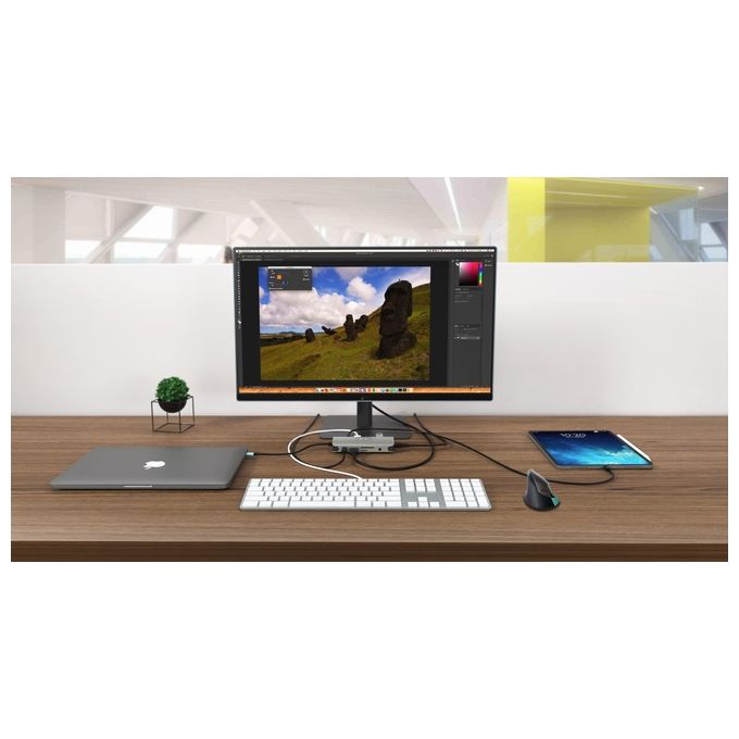 I-tec C31NANODOCKVGAPD Metal Nano Docking Station USB-C HDMI VGA LAN Gigabit Power Delivery 100W colore Argento