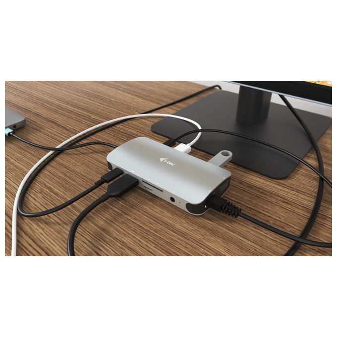 I-tec C31NANODOCKVGAPD Metal Nano Docking Station USB-C HDMI VGA LAN Gigabit Power Delivery 100W colore Argento