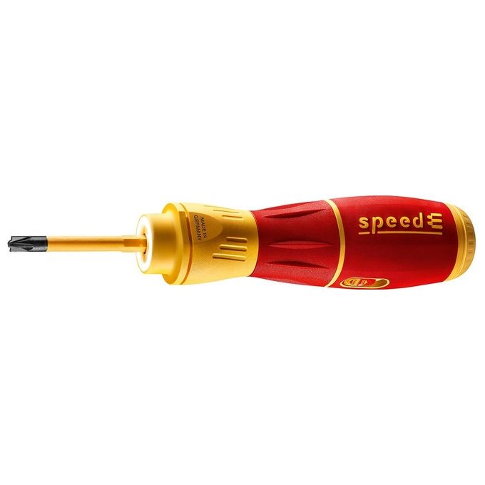 Wiha 44318 speedE II Cacciavite elettrico con impugnatura ergonomica SoftFinish e illuminazione LED integrata colore Rosso Giallo