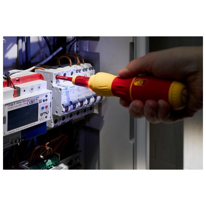 Wiha 44318 speedE II Cacciavite elettrico con impugnatura ergonomica SoftFinish e illuminazione LED integrata colore Rosso Giallo