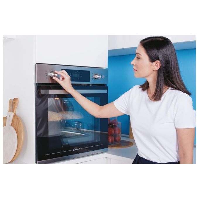 Candy FSCTX886 WIFI Smart Steam Forno da incasso Elettrico Multifunzione 70 L Classe A Pirolisi Vapore 3500W (59,5x59,5x56,8 cm) colore Inox