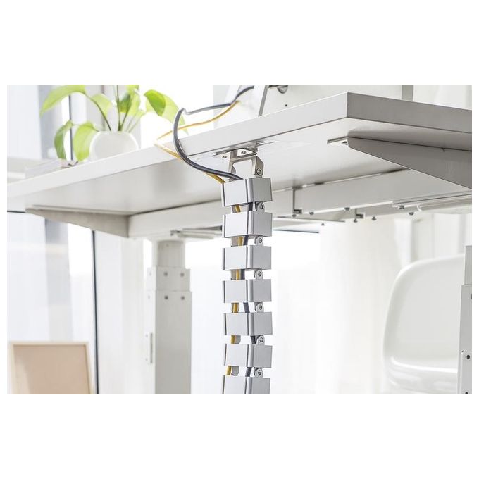 Digitus DA-90506 Passacavo Flessibile Portacavi a Curva 28 Moduli 4 Canali 130 cm colore Argento
