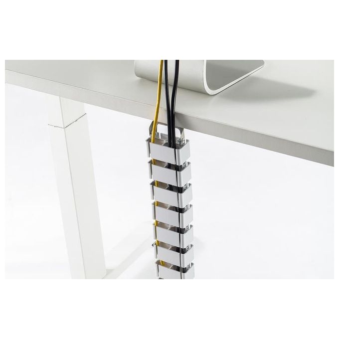 Digitus DA-90506 Passacavo Flessibile Portacavi a Curva 28 Moduli 4 Canali 130 cm colore Argento