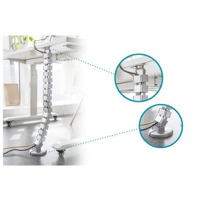 Digitus DA-90506 Passacavo Flessibile Portacavi a Curva 28 Moduli 4 Canali 130 cm colore Argento