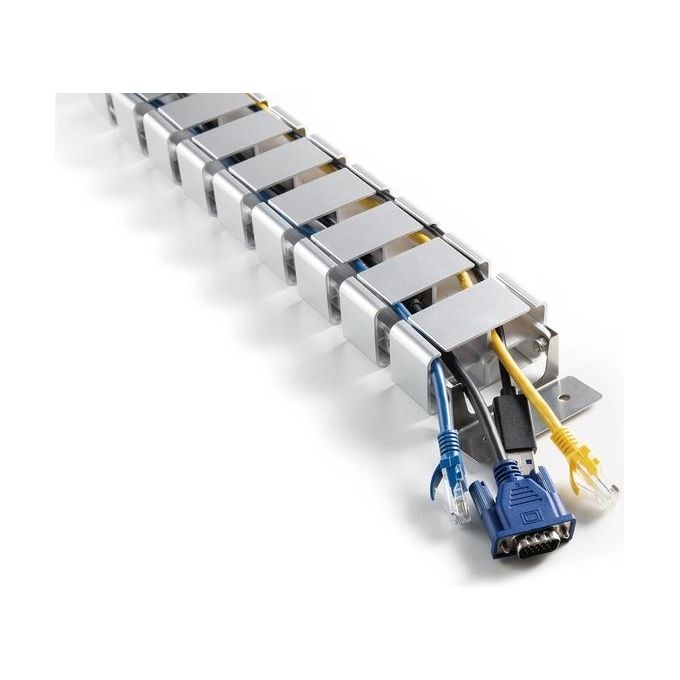 Digitus DA-90506 Passacavo Flessibile Portacavi a Curva 28 Moduli 4 Canali 130 cm colore Argento