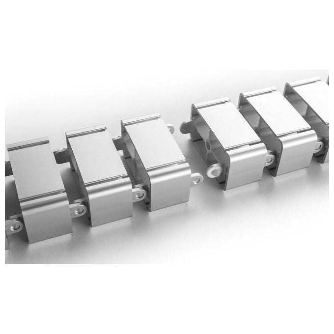 Digitus DA-90506 Passacavo Flessibile Portacavi a Curva 28 Moduli 4 Canali 130 cm colore Argento