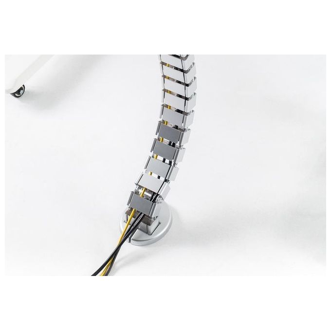 Digitus DA-90506 Passacavo Flessibile Portacavi a Curva 28 Moduli 4 Canali 130 cm colore Argento