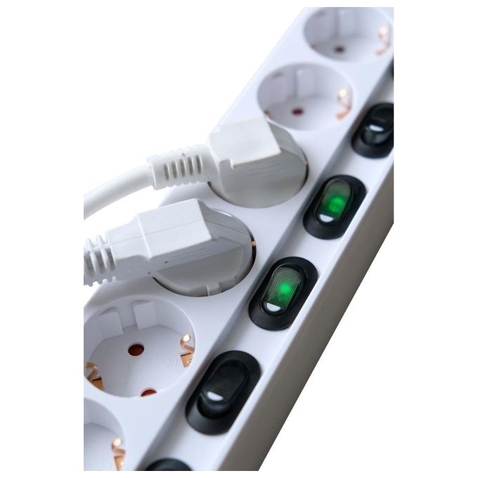 Brennenstuhl H05VV-F 3G1.5 Presa Multipla Commutabile Singolarmente A 6 2mt Bianco