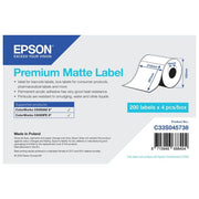Epson C33S045738 Premium Matte Label Etichetta Autoadesiva Fustellata 210mm x 297mm 200 pz colore Bianco