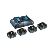 Makita 199483-0 Power Source Kit Set batteria e caricabatterie 18 V 5 Ah 4 batterie Li-Ion DC18RD colore Nero-Giallo