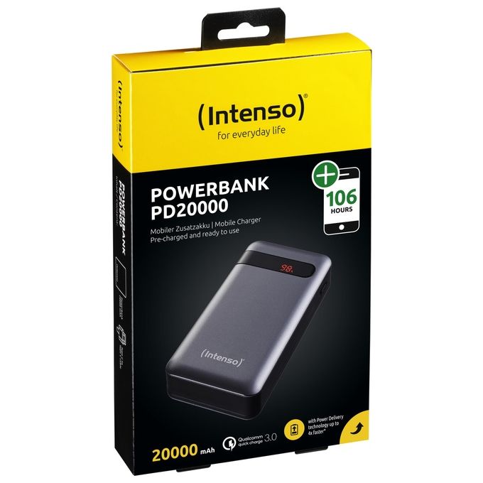 Intenso 7332354 PD20000 Power Bank 20000 mAh con Power Delivery e Quick Charge 3.0 USB-C e USB-A colore Antracite