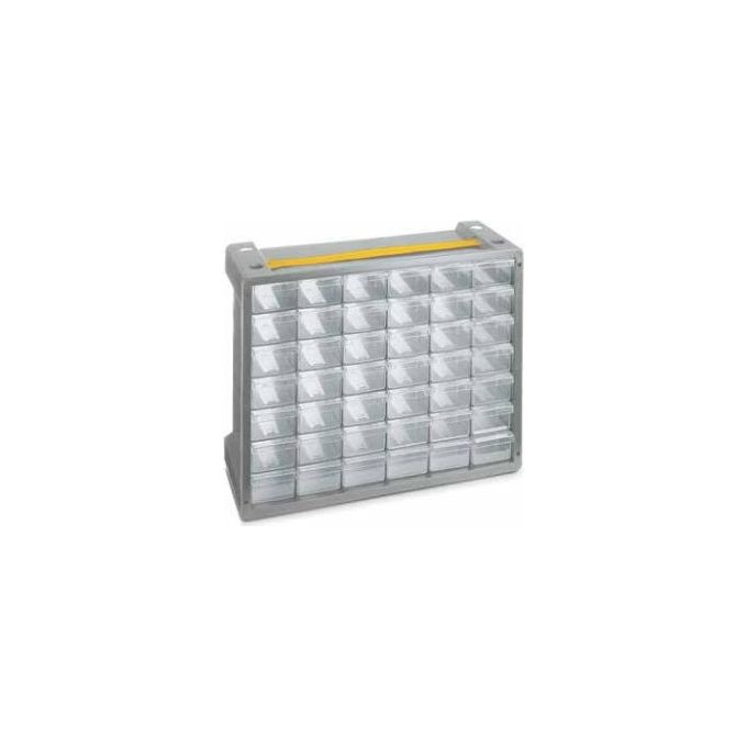 Terry 1002304 Poker Cassettiera Portaminuterie 42 scomparti con Maniglia colore Grigio Trasparente