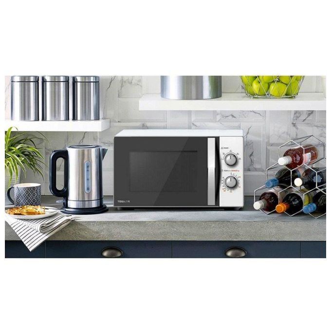 Toshiba MW-MG20PWH Forno a Microonde con Grill Capacita' 20 Litri Potenza 800 W 6 Livelli di potenza Funzione scongelamento Meccanico Bianco