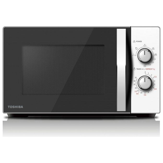 Toshiba MW-MG20PWH Forno a Microonde con Grill Capacita' 20 Litri Potenza 800 W 6 Livelli di potenza Funzione scongelamento Meccanico Bianco