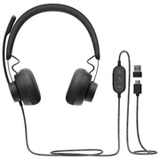 Logitech 981-000870 Zone Wired Auricolare Cablato USB-C Certificato Microsoft Teams con Adattatore e Controlli Integrati colore Grafite