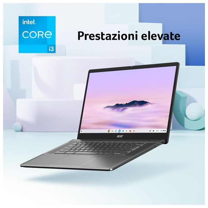 Acer NX.KNUET.002 Chromebook Plus 515 CB515-2H-34ZU Notebook 15.6'' Intel Core i3-1215U 8GB DDR5 256GB SSD ChromeOS colore Grigio