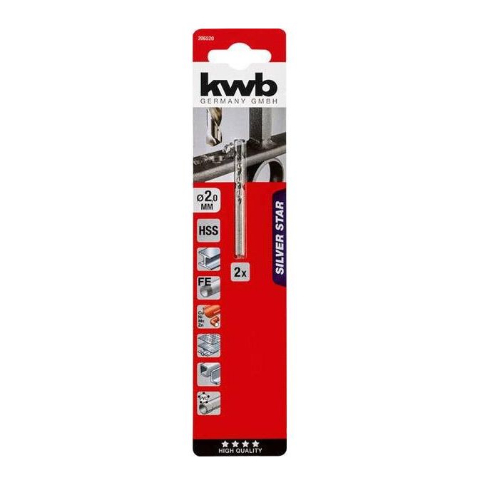 Kwb Punta Per Trapano Hss Elicoidale 2Mm Silver