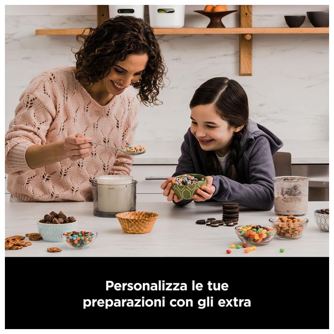 Ninja NC300EU Creami Gelatiera 1,4 L 800W 7 Programmi Gelato Sorbetto Frappe' Smoothie colore Argento Nero