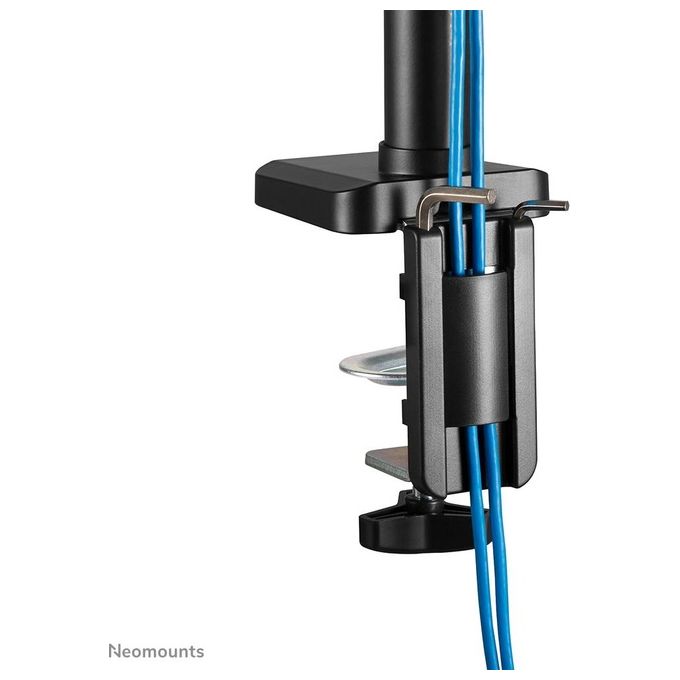 Neomounts DS70-750BL1 Braccio per Monitor 17-27 Pollici Regolabile con Molla a Gas 7 kg VESA 75x75 100x100 cm Morsetto Occhiello colore Nero