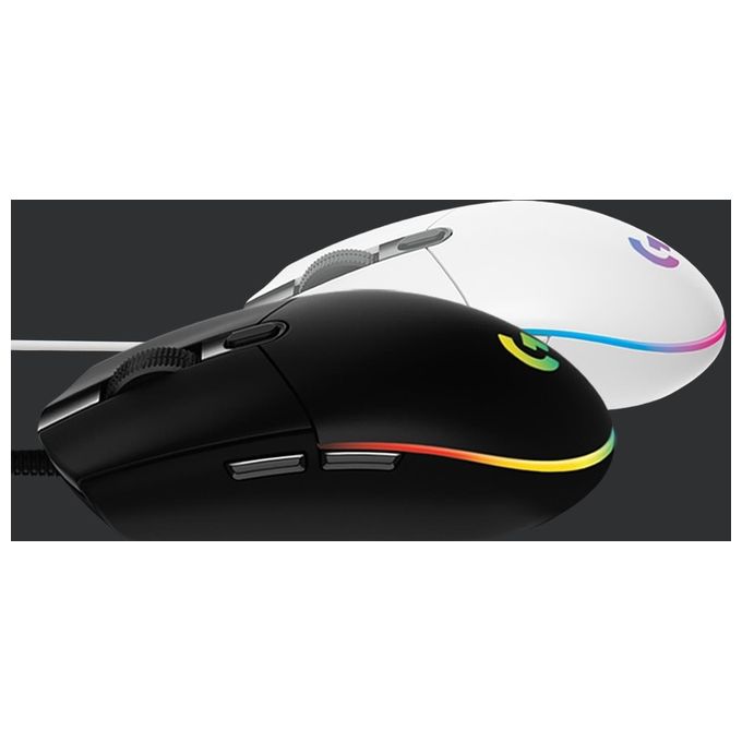 Logitech G203 LIGHTSYNC Mouse Gaming con Illuminazione RGB, Personalizzabile, 6 Pulsanti Programmabili, Sensore per Gaming, Tracciamento a 8.000 DPI, Peso Ridotto - Nero