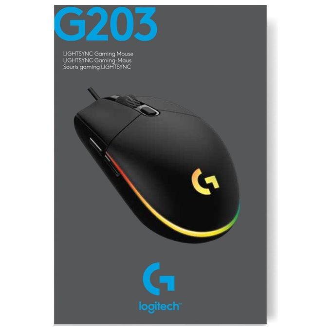 Logitech G203 LIGHTSYNC Mouse Gaming con Illuminazione RGB Personalizzabile 6 Pulsanti Programmabili Bianco