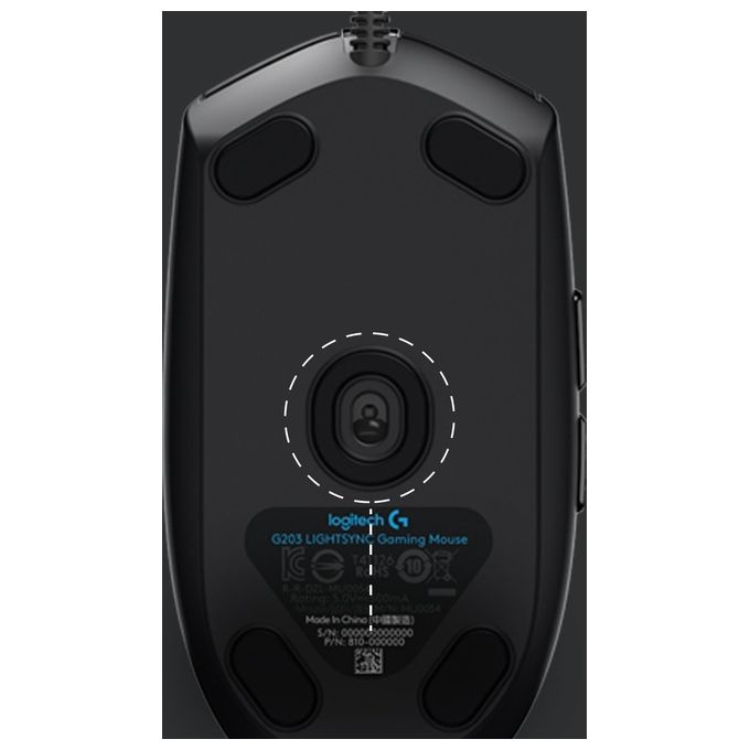 Logitech G203 LIGHTSYNC Mouse Gaming con Illuminazione RGB, Personalizzabile, 6 Pulsanti Programmabili, Sensore per Gaming, Tracciamento a 8.000 DPI, Peso Ridotto - Nero