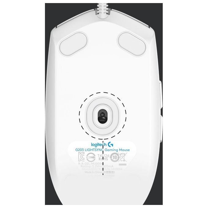 Logitech G203 LIGHTSYNC Mouse Gaming con Illuminazione RGB Personalizzabile 6 Pulsanti Programmabili Bianco