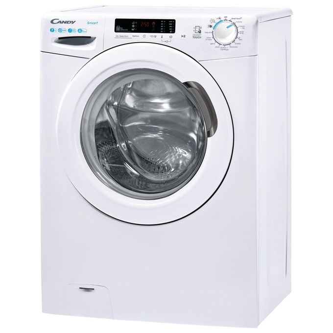 Candy CSS41272DWSE-11 - Lavatrice Libera Installazione 7 kg, Classe C, Slim Profondita' 45 cm, Centrifuga 1200 giri-min, Funzione Vapore + Smart Touch NFC, (85 × 60 × 45 cm), Bianco