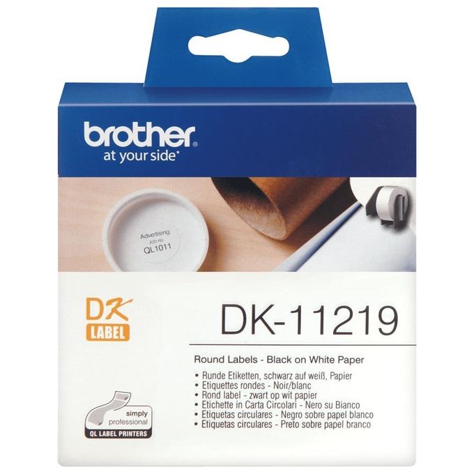 Brother 1200 Etichette Circolari Adesive In Carta Diametro 12mm