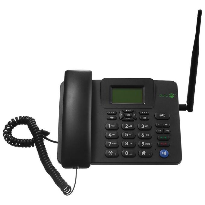Doro 380511 4100H Telefono IP con Display LCD 128 x 64 Pixel Bluetooth 4.2 4G LTE Vivavoce Rubrica 500 Contatti colore Nero