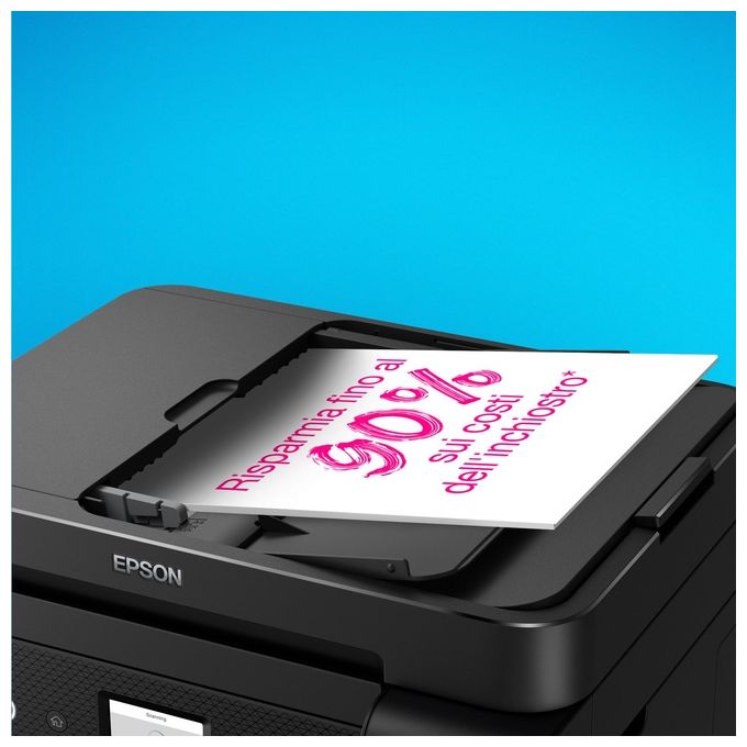 Epson ET-4800 EcoTank Stampante Multifunzione Inkjet A4 Stampa Copia Scansione Fax ADF Wi-Fi Ethernet AirPrint colore Nero