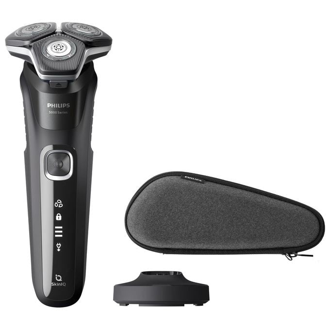 Philips S5898-35 Serie 5000 Rasoio elettrico Wet and Dry 3 testine autonomia 60 min colore Nero