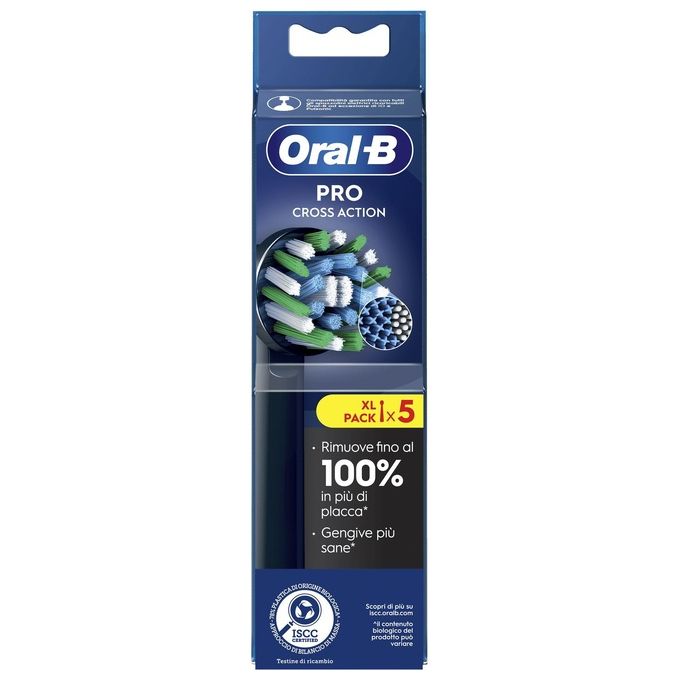 Oral-B EB50 Pro CrossAction Testine di Ricambio per Spazzolino Elettrico 5 pezzi colore Nero