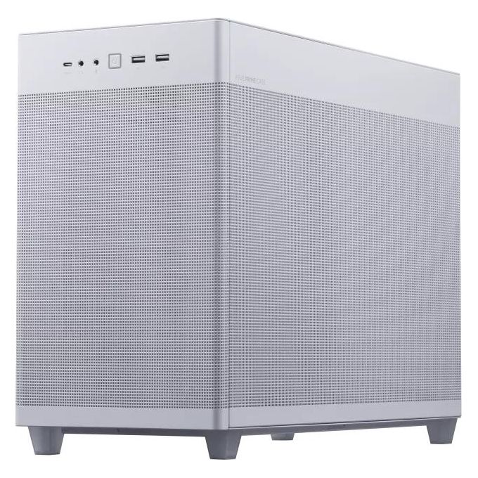 ASUS Prime AP201 TG, Case Micro-ATX, 33 litri, Pannelli Tool-free, Mesh quasi filtrante, Supporto per Dissipatori da 360 mm, Compatibile con Schede Grafiche fino a 338 mm e PSU ATX standard, Bianco