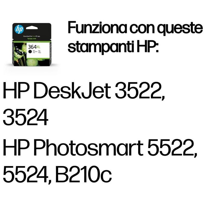 Hp cartuccia ink-jet nero 364xl per b8550 c6380 d5460 c5380