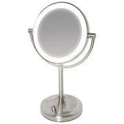 Homedics Beauty Spa Specchio Cosmetico Illuminato con Luci LED Specchio Double Face Rotante con Regolatore della Luce  Ingrandimento da 1X e 7X