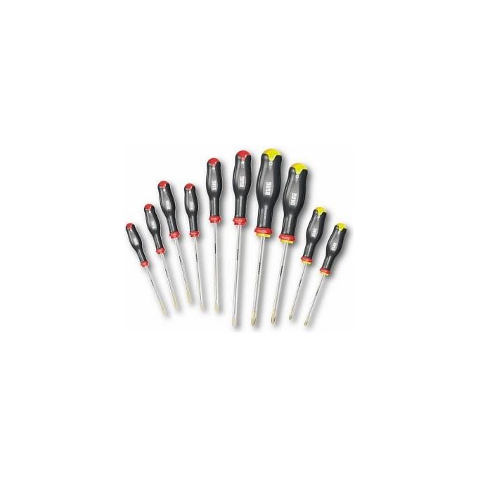 Usag 324-SH10 Set Cacciaviti 10 pezzi Taglio Phillips Lame Acciaio Cromo Vanadio Impugnatura Ergonomica Tri-materiale