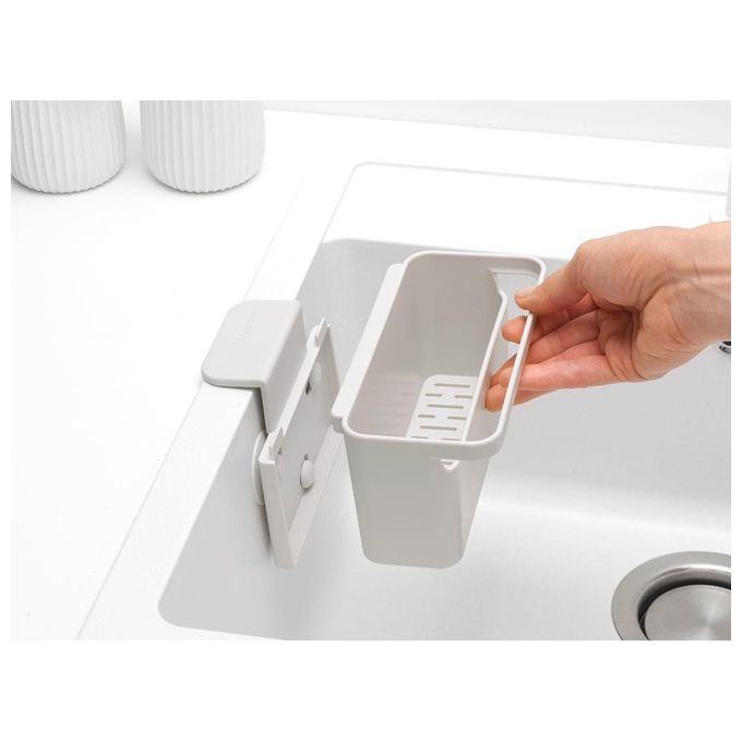 Brabantia 302480 Organizer per Lavello SinkSide appendibile lavastoviglie plastica riciclabile colore Grigio Chiaro