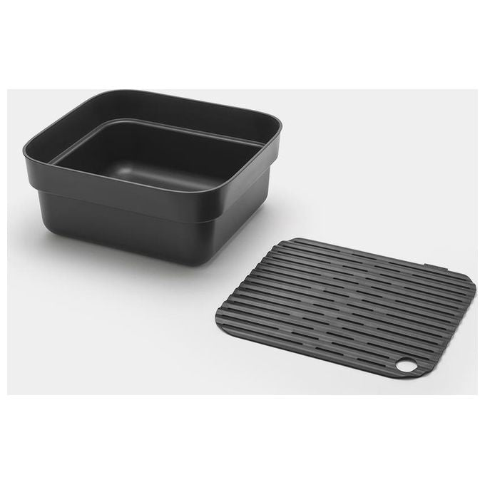 Brabantia 302664 SinkSide Bacinella con Vassoio di Asciugatura Plastica Polipropilene Capacita' 15.9 L colore Grigio scuro