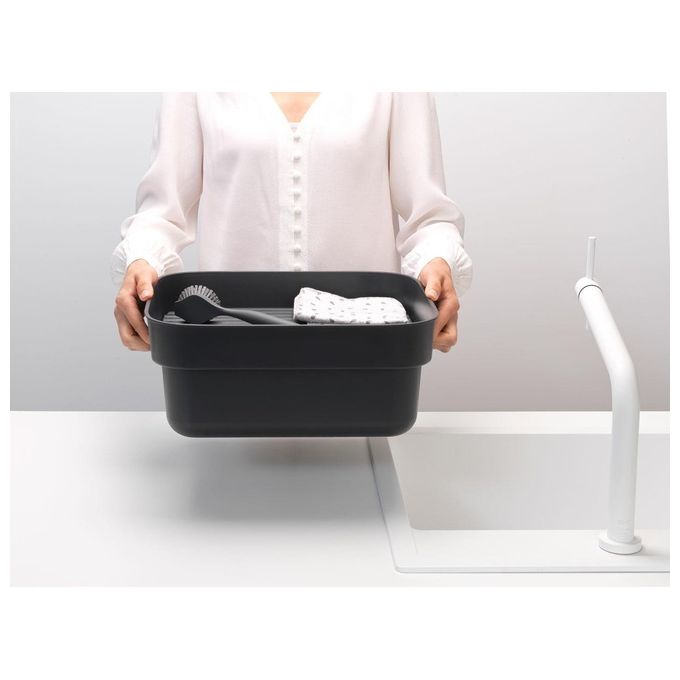 Brabantia 302664 SinkSide Bacinella con Vassoio di Asciugatura Plastica Polipropilene Capacita' 15.9 L colore Grigio scuro
