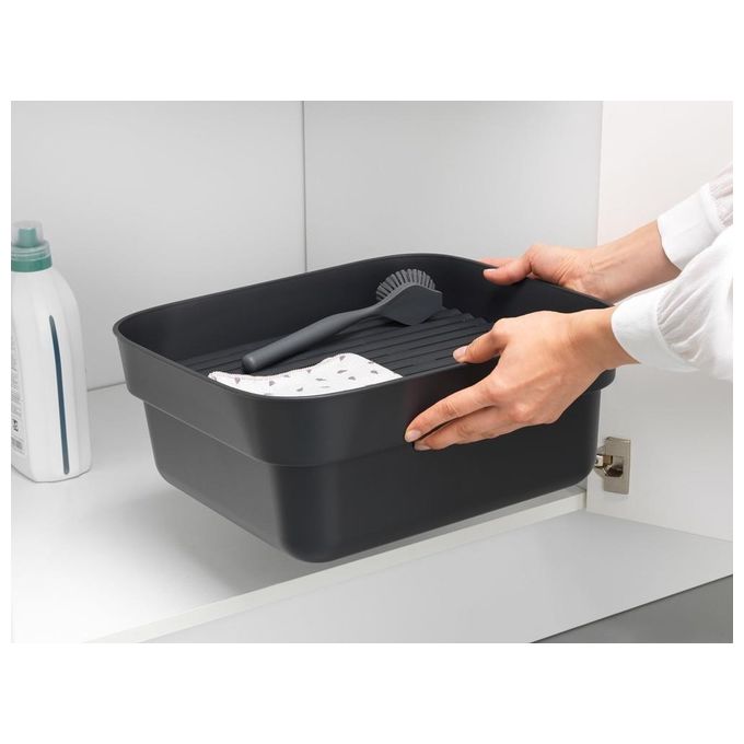 Brabantia 302664 SinkSide Bacinella con Vassoio di Asciugatura Plastica Polipropilene Capacita' 15.9 L colore Grigio scuro