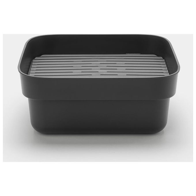 Brabantia 302664 SinkSide Bacinella con Vassoio di Asciugatura Plastica Polipropilene Capacita' 15.9 L colore Grigio scuro