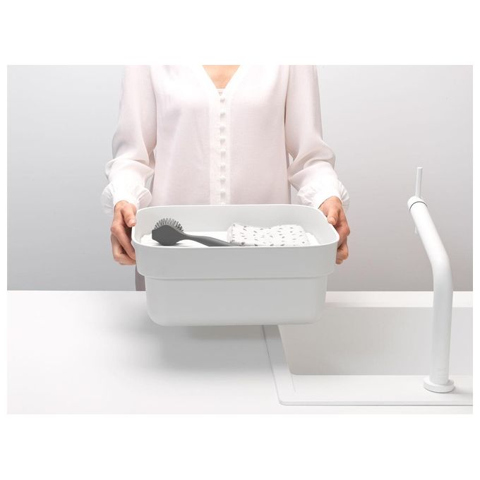 Brabantia 302688 SinkSide Ciotola con Vassoio Drenante Capacita' 15.9 L Materiale Plastica Senza BPA colore Light Grey